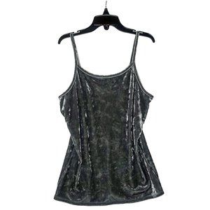 Justice Girls Size 12 Gray Scoop Neck Velvet Cami Tank Top